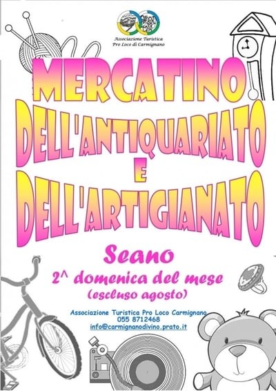 CARMIGNANO (PO): Mercatino dell'antiquariato e dell'artigianato a Seano