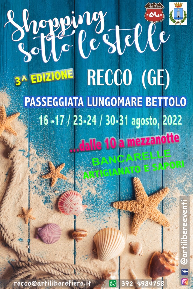 RECCO (GE): Shopping sotto le stelle 2022