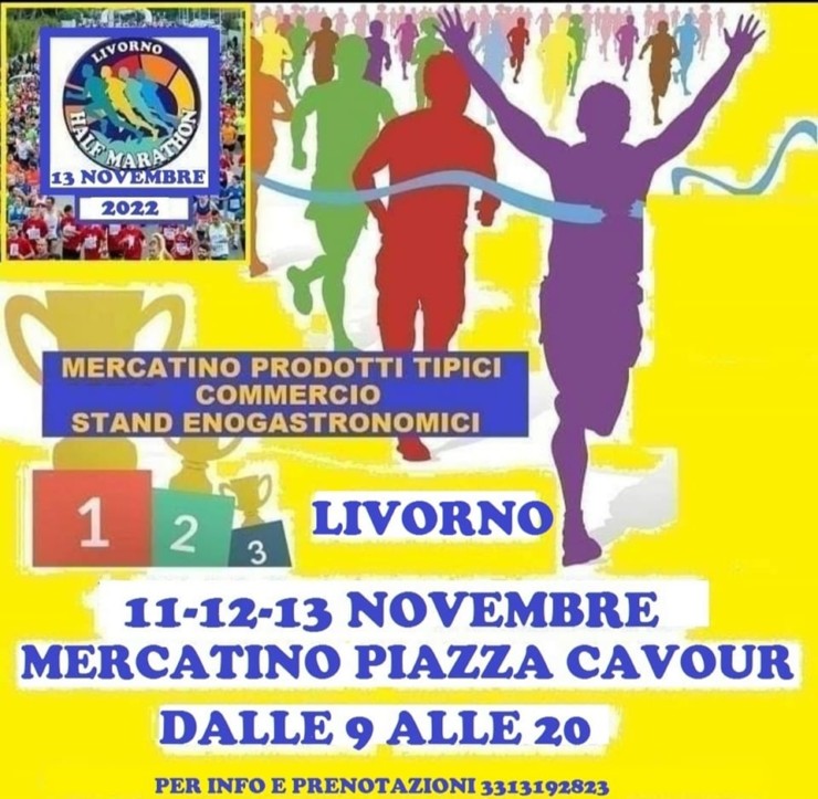 LIVORNO (LI): Livorno Half Marathon 2022 con Mercatino in piazza Cavour