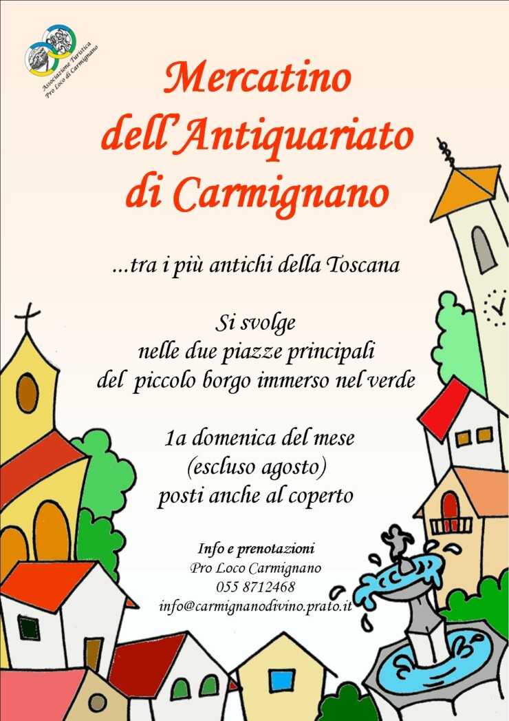 CARMIGNANO (PO): Mercatino dell'Antiquariato