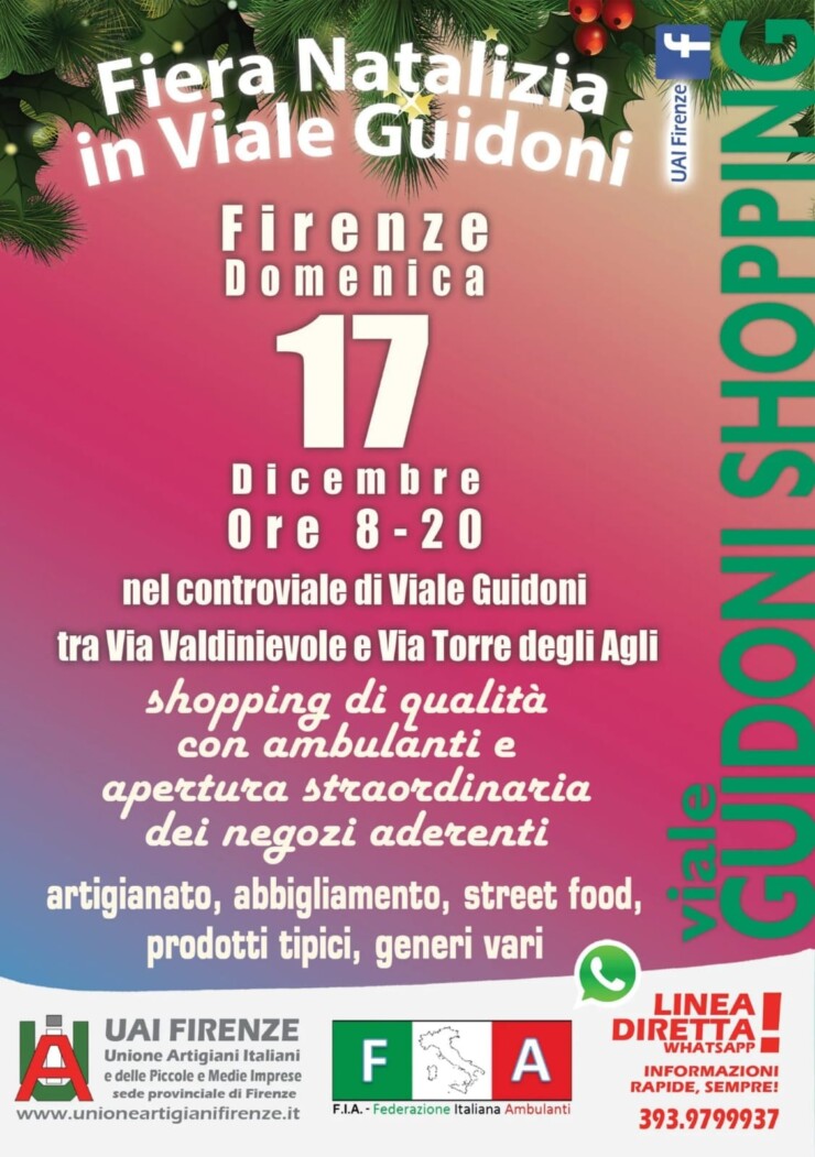 FIRENZE: Mercatino natalizio di qualità 2023 in Viale Guidoni